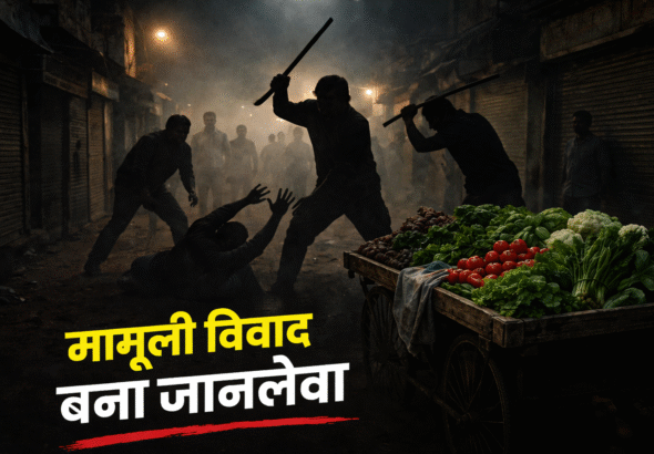 Symbolic image of violence in Palamu market where a vegetable vendor was beaten after a minor dispute