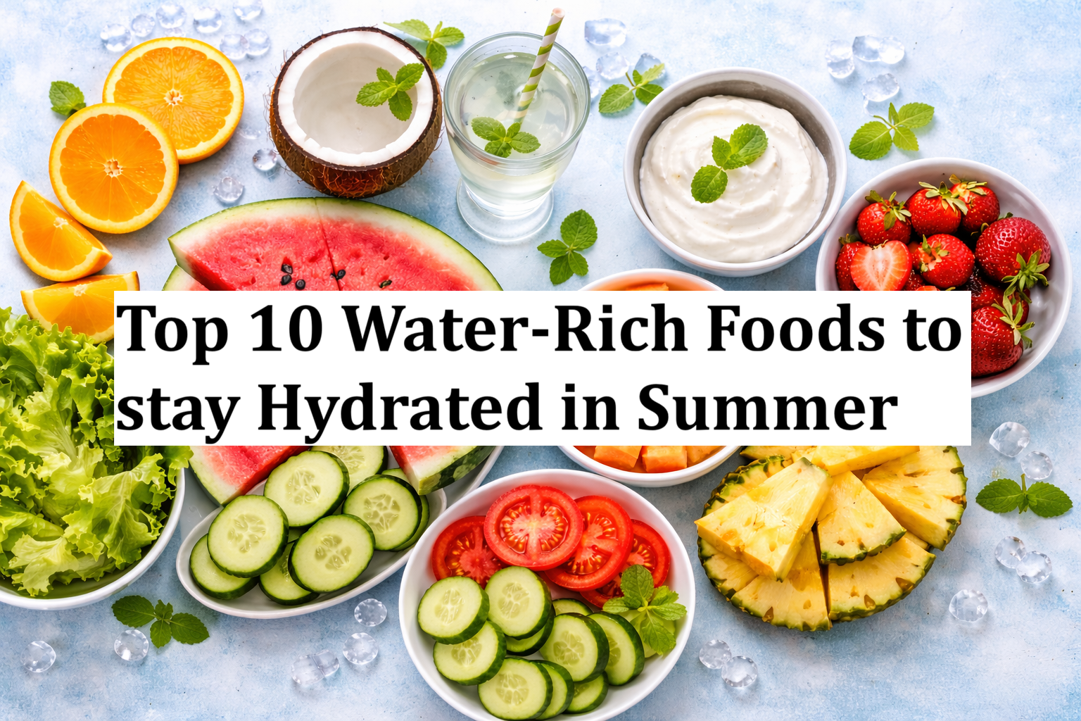 Refreshing summer  and veggies